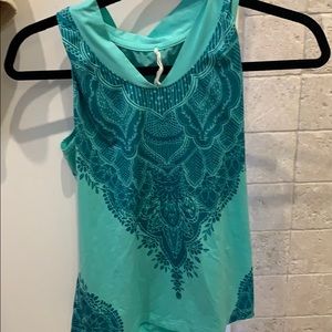 Prana green sleeveless yoga top great